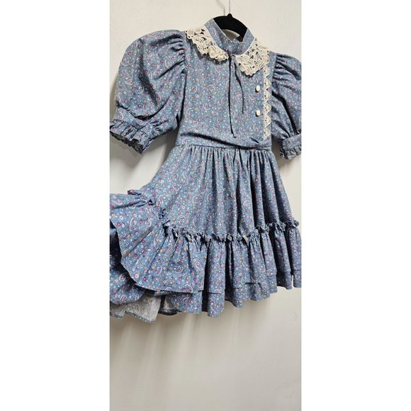 Mini World Inc Vintage Embroidered Prairie Dress Size 4 Made in U.S.A. - Picture 4 of 10